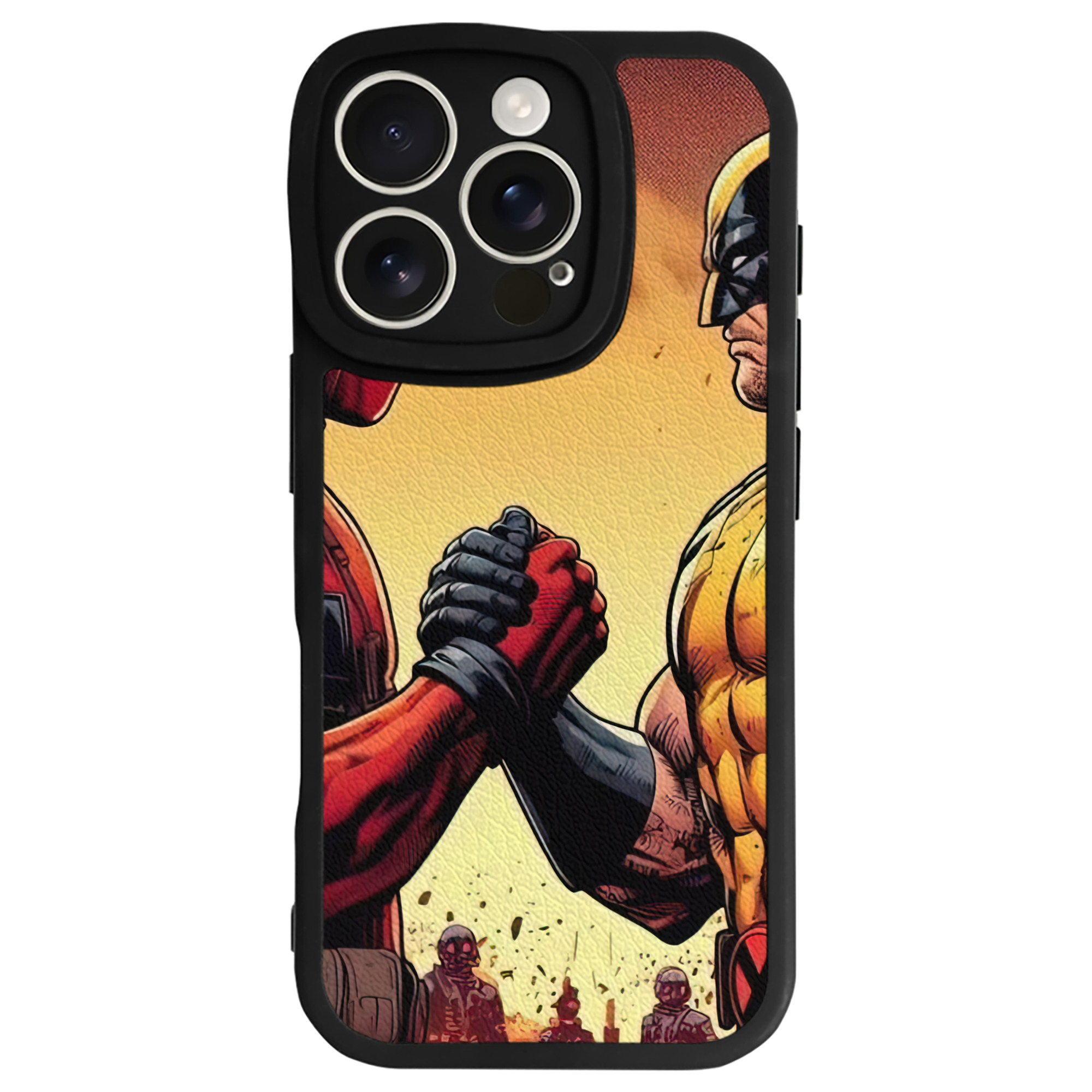 （画像用） Deadpool デッドプール 【iPhone 16シリーズ対応】シリコンスマホケース（レザー調） 材質：シリコン